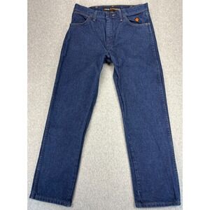 Wrangler Jeans Men's 31x30 Blue Dark Wash Flame Resistant CAT 2 Straight Jeans